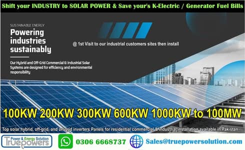 Industrial Solar System with BESS 50KWh 100KWh 300KWh to 5MWh