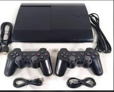 PlayStation 3 Slim with two controllers