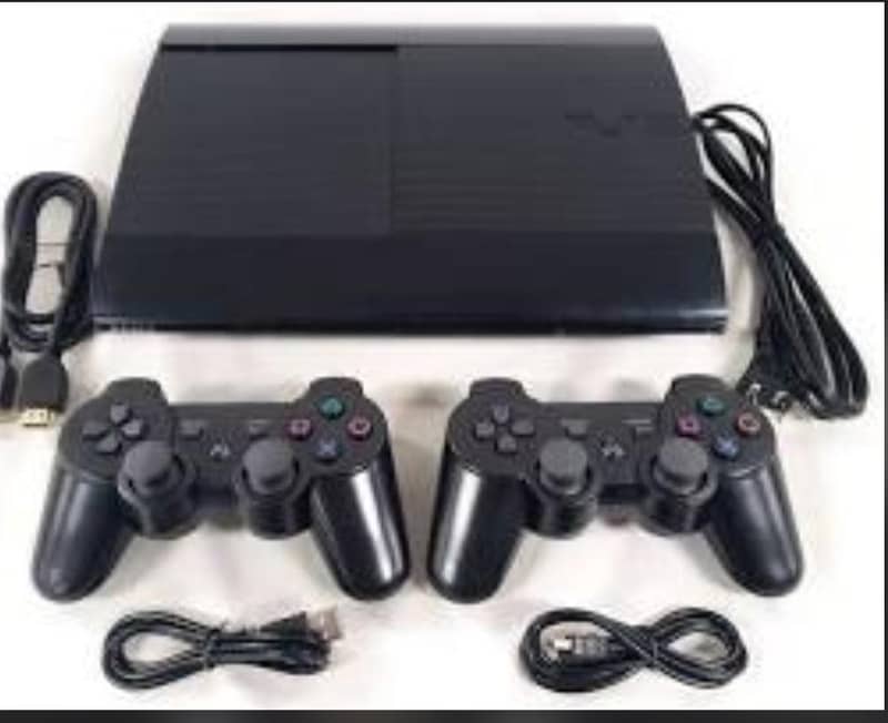 PlayStation 3 Slim with two controllers 0