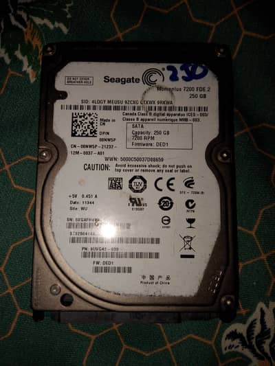 Hard drive Seagate 250 gb