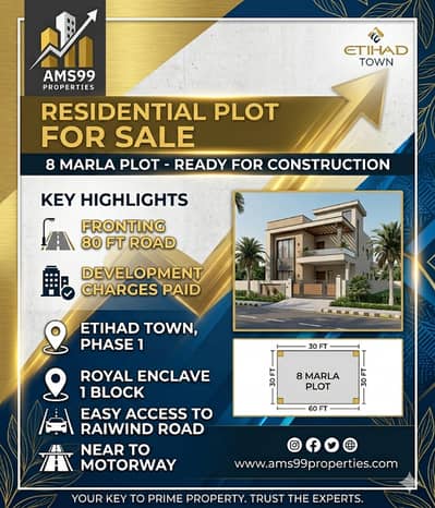 8 Marla Residential Plot Royal Enclave 1 , Etihad Town Phase 1