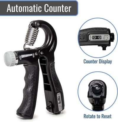 Adjustable Resistance Hand Grip Trainer 10-130lbs Black ABS