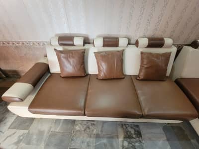 08 Seater Sofa Set For Sale - Rexin made - Good Condition - 50K only