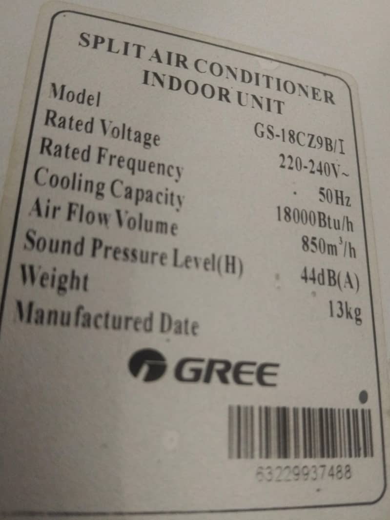gree split  AC 1.5 ton 6
