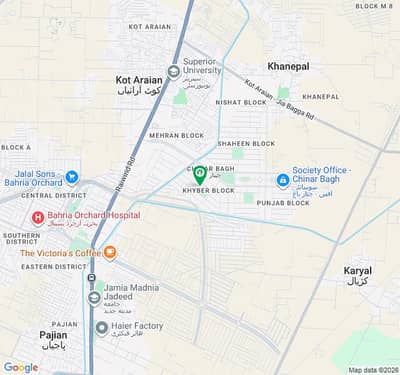 1 Kanal LDA Approved Plot For Sale In Chinar Bagh Society Raiwind Road Lahore Khyber Block