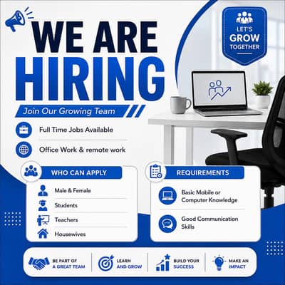 We are Hiring Male and Female for work.