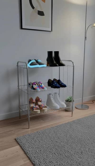 Stainless Steel shoes Rack 3- Layers Shoes rack