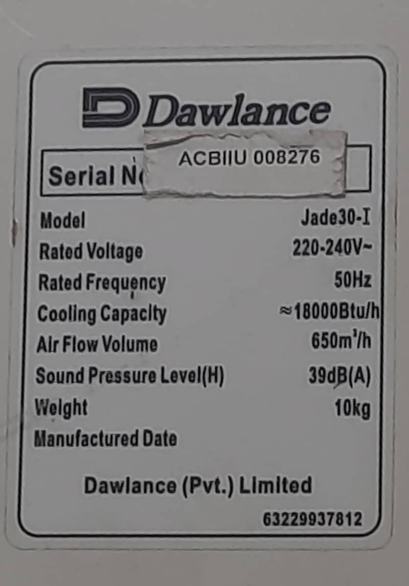 Dowlance Split AC 1.5 Ton 3