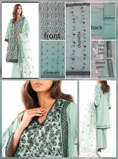 Original branded unstitch embroided suits. . . J. / alkaram/nishat/ideas