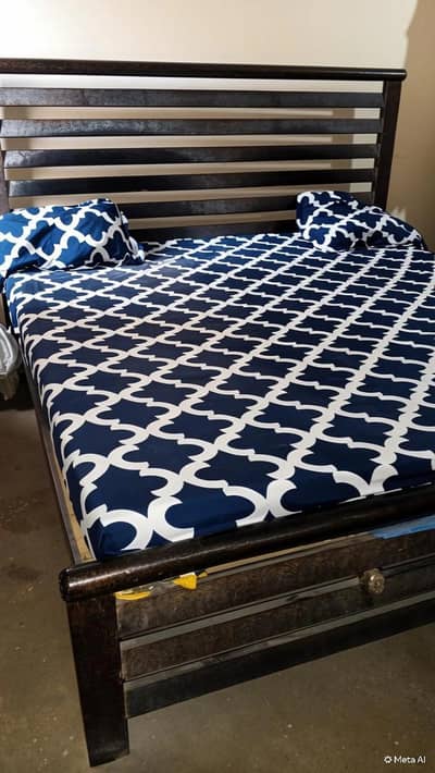 Iron bed Full King Size Double bed 6.5 x 6.5 with molty foam mattress