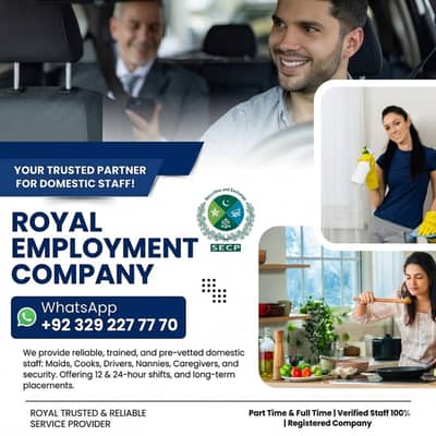 House maids,Helper, Baby Sitter, Chef, Home Cook, Patient Care, Driver