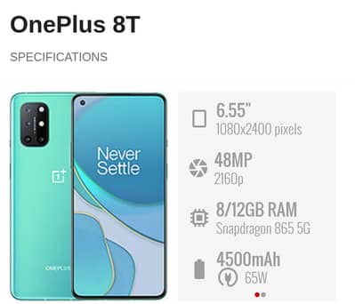 One Plus 8 t 8ram 256gb 03488747401