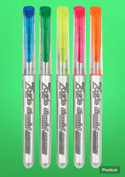 5X zebra Ink Zazle Highlighters