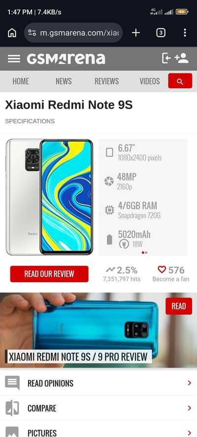 Xiaomi Redmi note 9s
