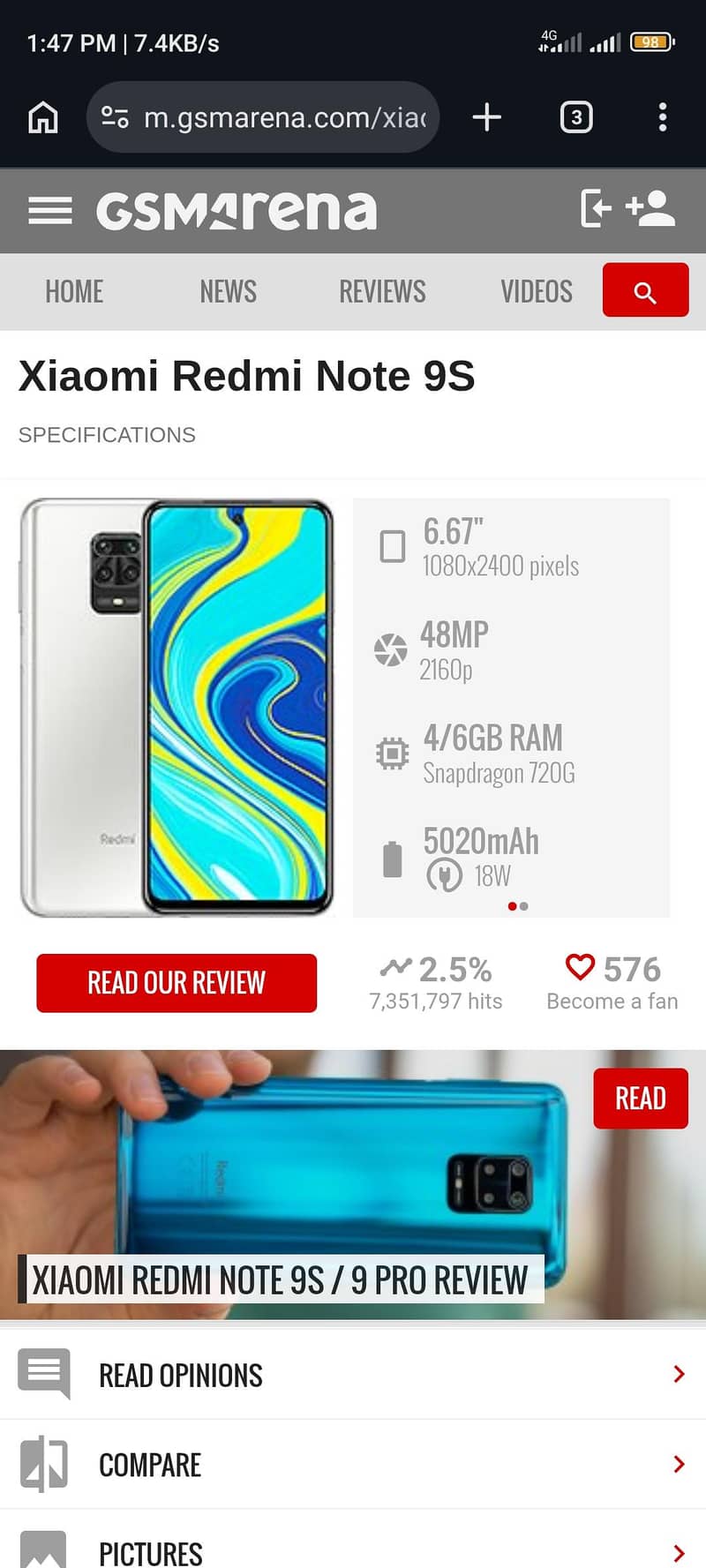 Xiaomi Redmi note 9s 0