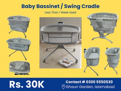 4 in 1 Baby Bassinet / Swing Cradle (Less Than 1 Week Used)