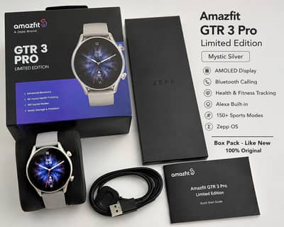 Amazfit GTR 3 Pro Limited Edition – Mystic Silver | Original Box Pack