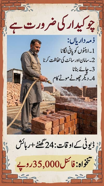 چوکیدار کی ضرورت ہے