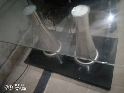 Brand new black stone nd steel miror table very slighty used