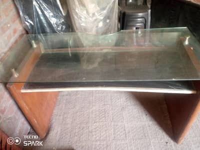 03007606099 office table with 10mm glass
