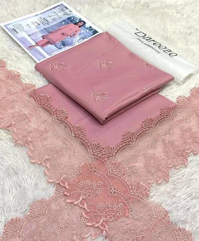 pink embroidede lawn shirt and trouser