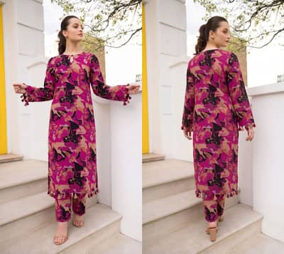 Women 2PC Digital Printed Lawn Suit | Unstitched |