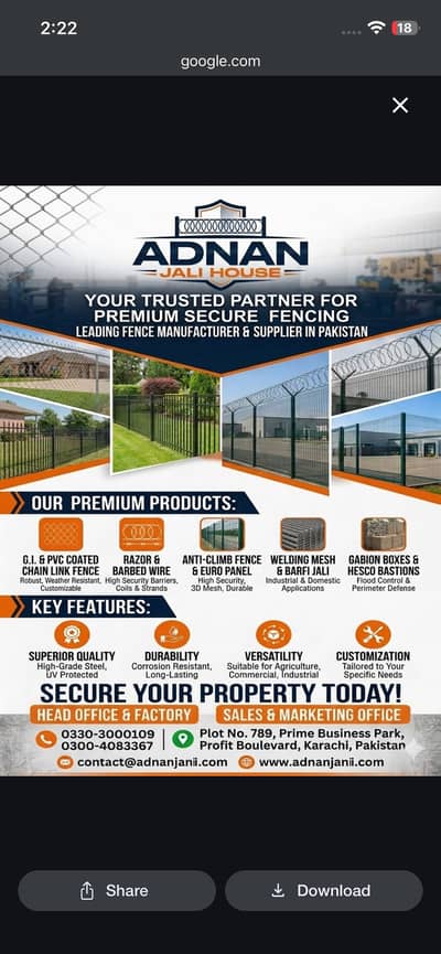 Chain link fence razor barbed mesh wire nut hesco bag Jala Jali pole
