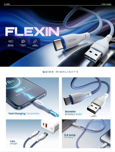 Ronin Type-C Fast Charging cable |Durable & High quality Limited stock