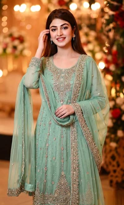 Unstitched Luxury 3-Piece Fancy Party Wear Suit