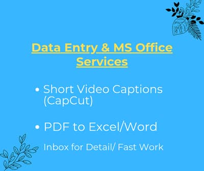 MS Excel, Word Assignment Work & PDF Document Conversion