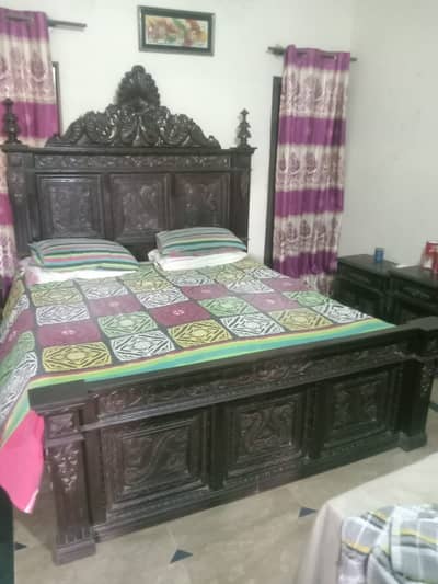 Chinioti furniture. . Bed, side table, dressing, spring matress full s