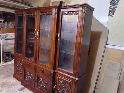 4 door divider, crockery display wardrobe, glass cupboard