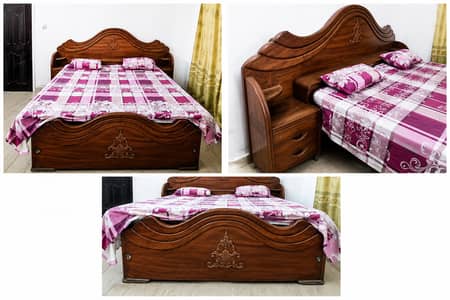 Well Maintained Wooden Bed + 8 Inch Mattress | Excellent Condition