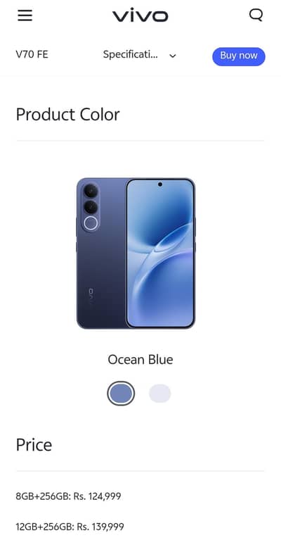 Vivo V70 FE 5G 12/256