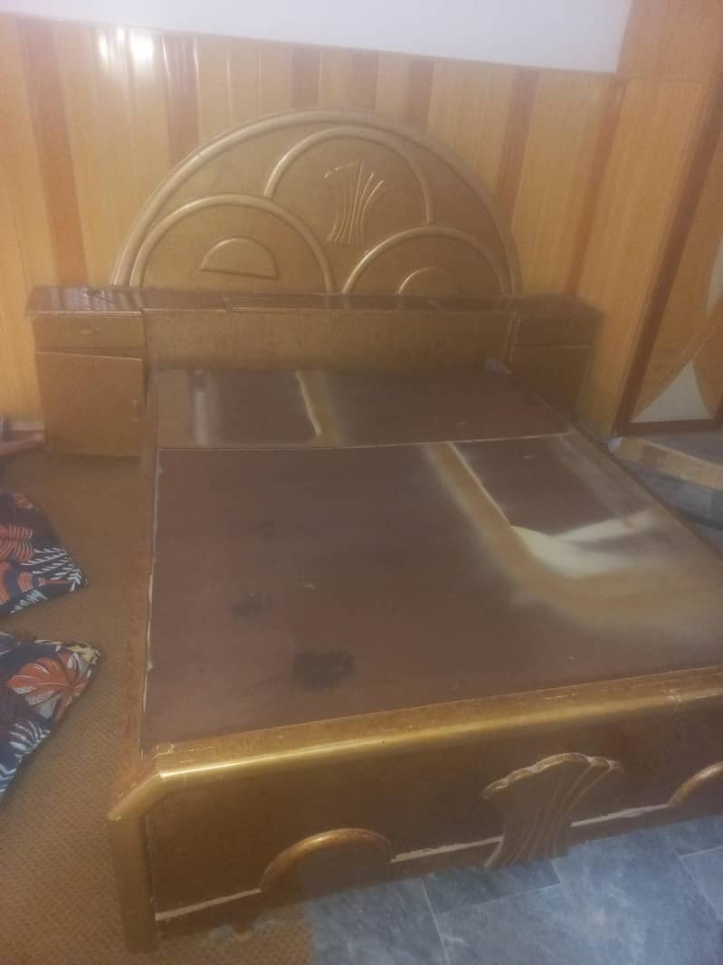 Double bed without mattress. 1