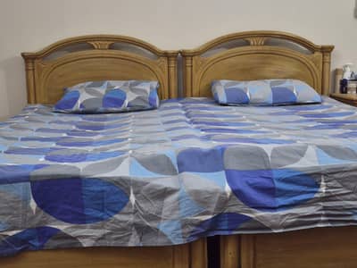 Wooden Single Beds | Side Table | Modern Design | Bed