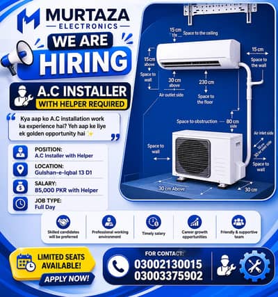 Ac Installer with helper Required