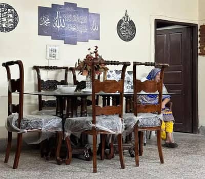 6 seater pure chinyoti wooden dining table(03008303950)