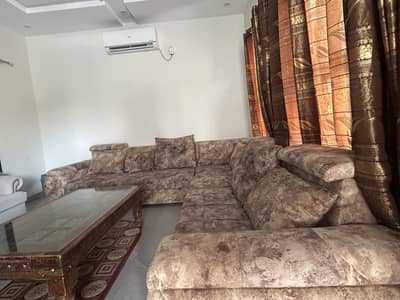 L-Shape Corner Sofa Set | 7 Seater | Luxury Fabric | Slightly Used
