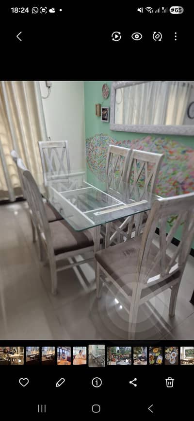 Dining Table with glass top