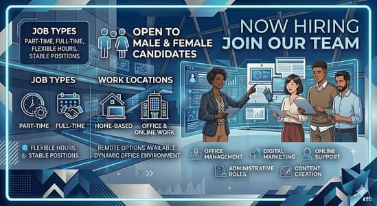 Hiring staff for Office base and home base