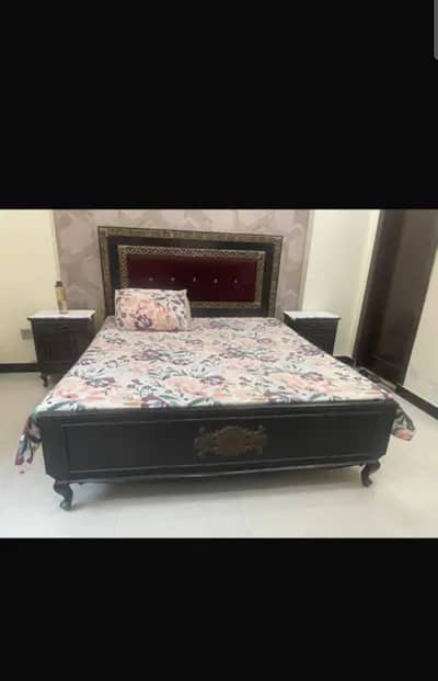 Wooden bed+deco paint bed