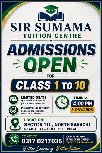 Tuition Available for Class 1 to 10