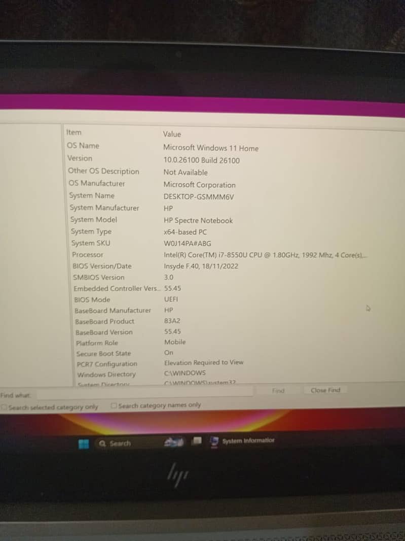 hp spectre notebook 8