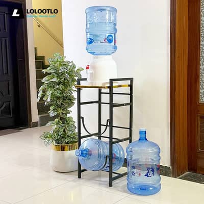 Export Quality Metal Water Bottle Stand with Wooden Top Shelve