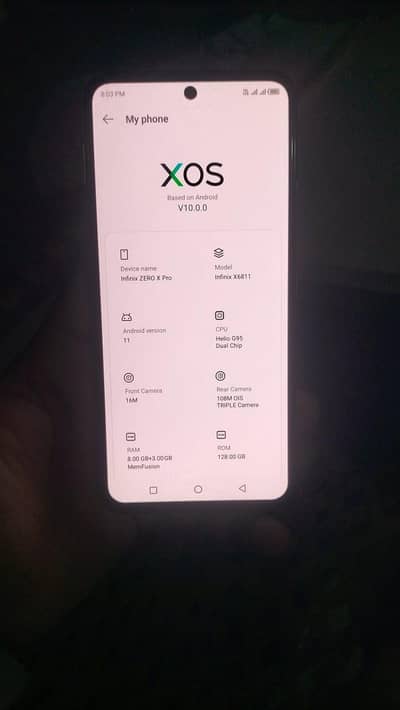 infinix zero x pro. 8+3.128