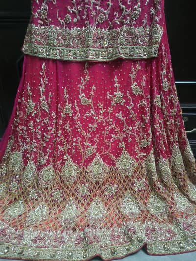 Maroon bridal lehnga 3pc heavy work