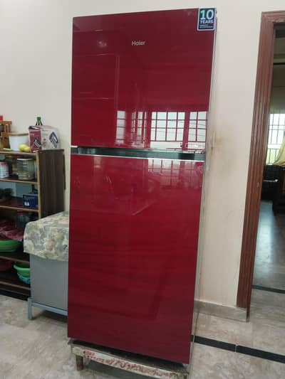 Haier double door fridge red color | 10 year compressor warranty |