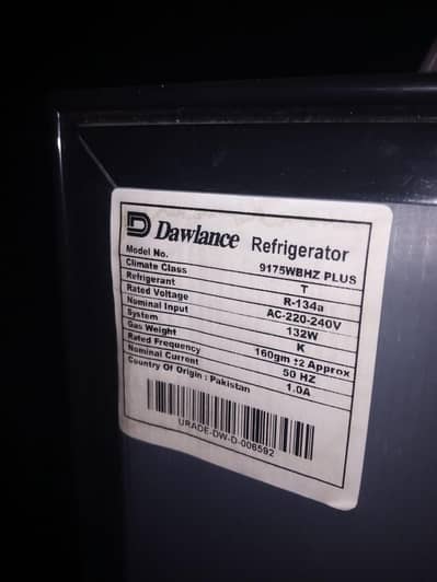 Dawlance fridge 9175 model