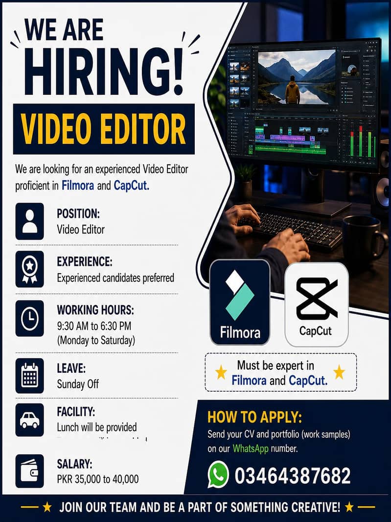 Video Editor Required – Filmora / CapCut Expert 0